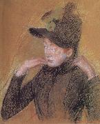 Mary Cassatt Woman triming the veil oil painting